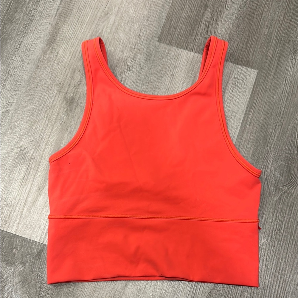 Lululemon Red Cropped High Neck Workout Top - Size 6